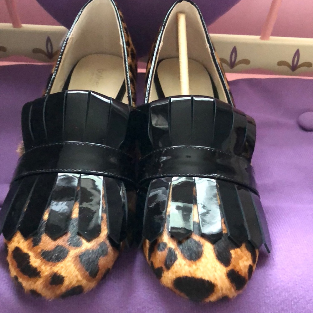 Botkier Leopard Print Calf-hair Loafers